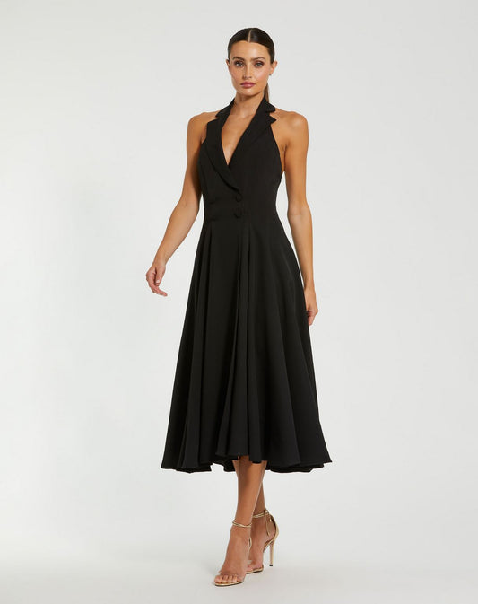 Formal Dresses A Line Tea Length Evening Formal Dress Black