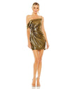 Cocktail Dresses Short Metallic Mini Dress Antique Gold