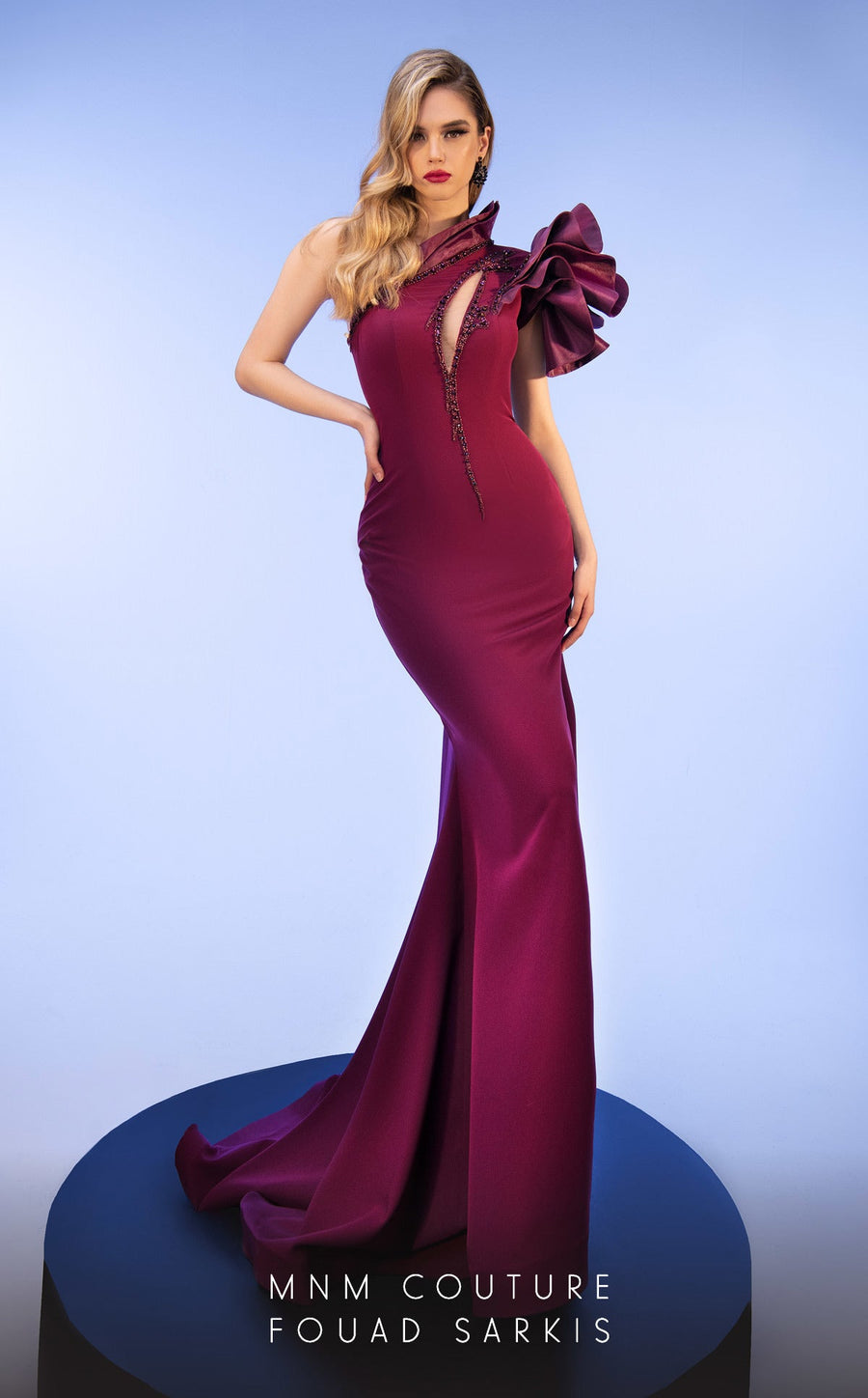 Formal Dresses Beaded Mermaid Long Formal Evening Dress Magenta