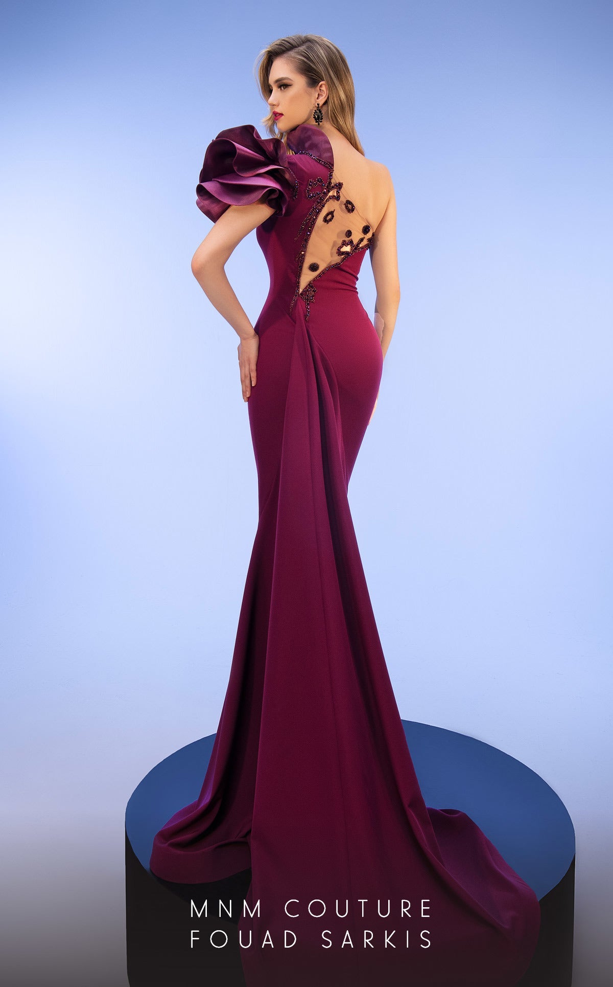 Formal Dresses Beaded Mermaid Long Formal Evening Dress Magenta