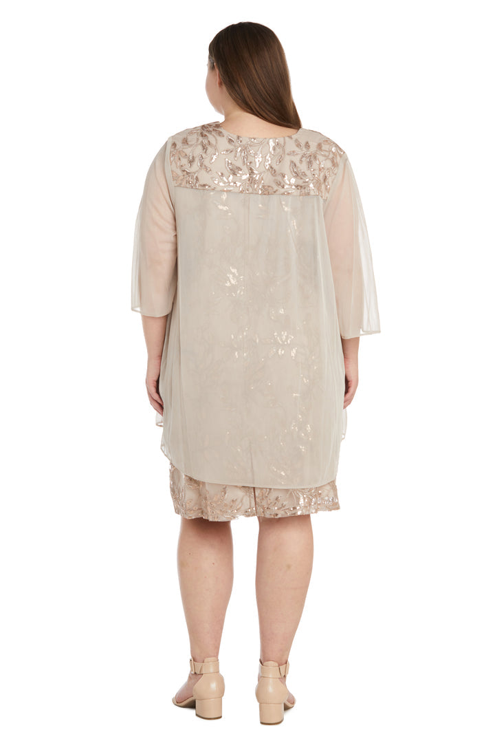 Mother of the Bride Dresses Plus Size Two Piece Short Jacket Dress Champagne