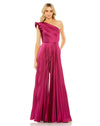 Jumpsuit One Shoulder Charmeuse Heat Pleated Jumpsuit Berry