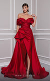 Prom Dresses Ruffle Long Formal Overskirt Evening Dress Red