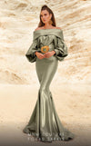 Formal Dresses Fitted Long Mermaid Metallic Formal Evening Dress Mint