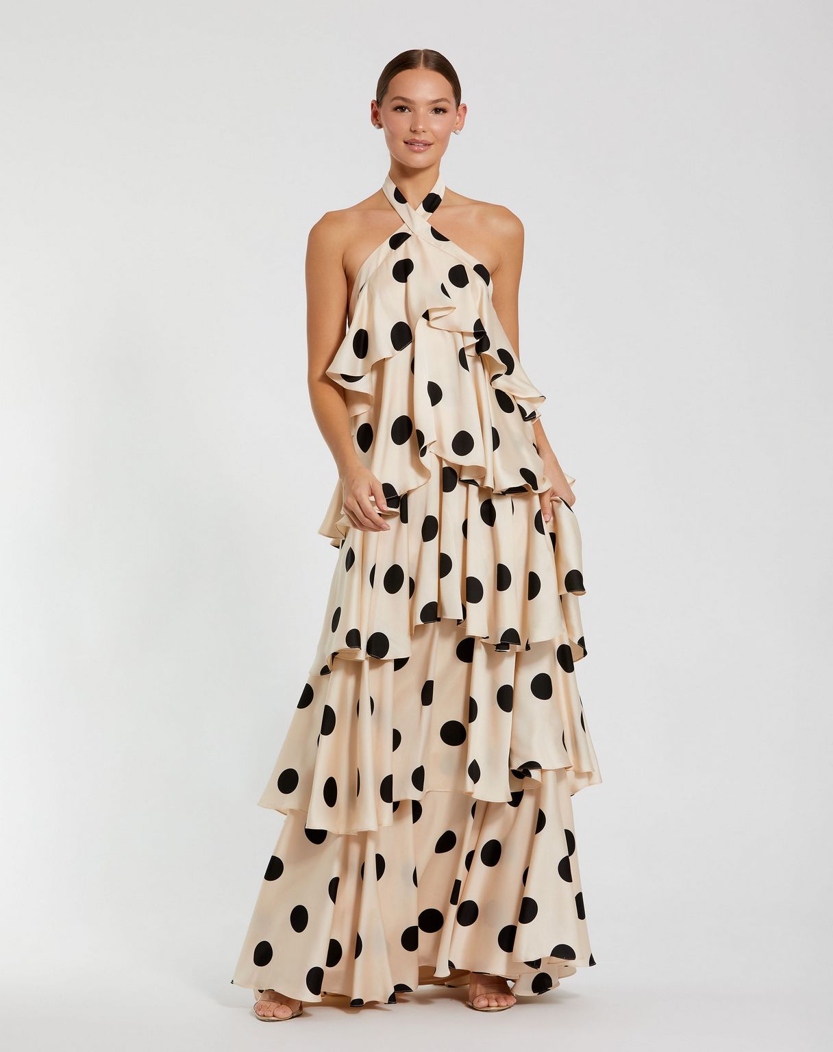 Prom Dresses Long Evening Gown Formal Layered Prom Dress Cream Black