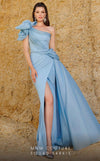 Prom DressesFitted Long Formal Rosette Evening Prom Dress Light Blue