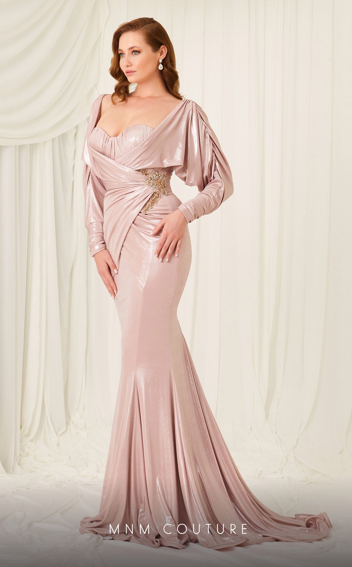 Formal Dresses Long Ruched Mermaid Formal Evening Dress Salmon