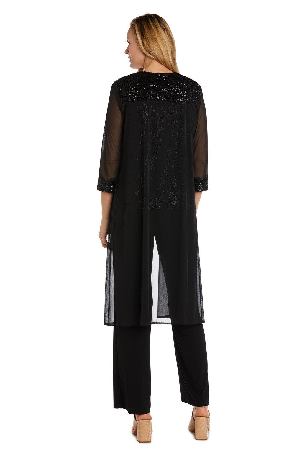 Pant Suit Long Formal Sequined Pant Suit Black