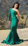 Prom Dresses Fitted Long Formal Beaded Prom Dress Hunter