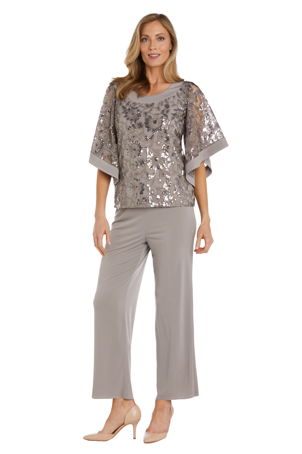 Pant Suit Sequin Mother of the Bride Pant Suit Mocha