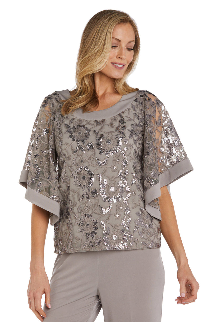 Pant Suit Sequin Mother of the Bride Pant Suit Mocha