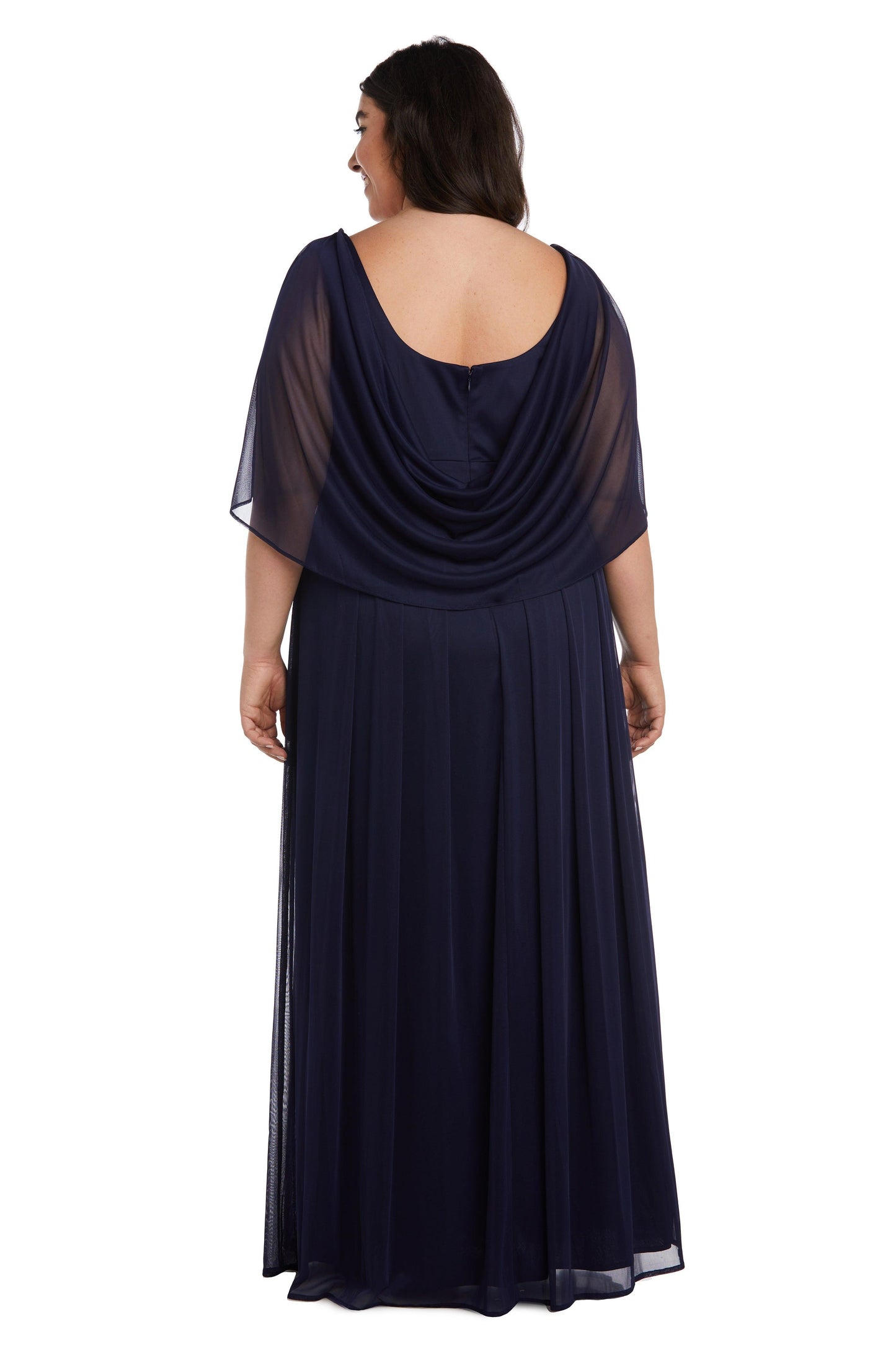 R&M Richards 2770W Long Plus Size Capelet Dress