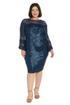 Plus Size Dresses Sequin Long Sleeve Plus Size Mother of the Bride Dress Peacock