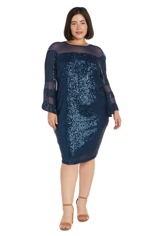 Plus Size Dresses Sequin Long Sleeve Plus Size Mother of the Bride Dress Peacock