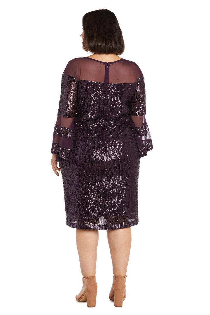 Plus Size Dresses Sequin Long Sleeve Plus Size Mother of the Bride Dress Plum