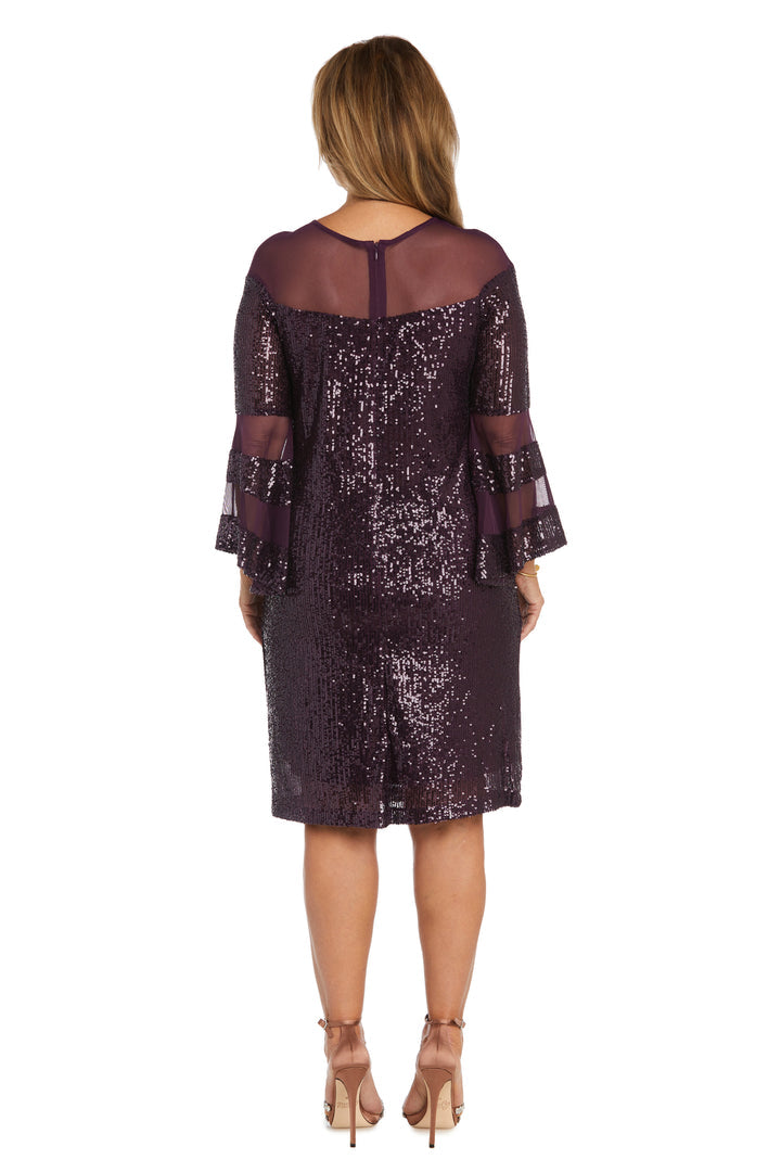 Mother of the Bride Dresses Short Sequin Long Sleeve Mother of the Bride Dress Plum