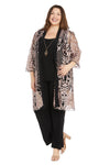 Pant Suit Sequin Plus Size Mother of the Bride Jacket Pant Suit Rose/Black