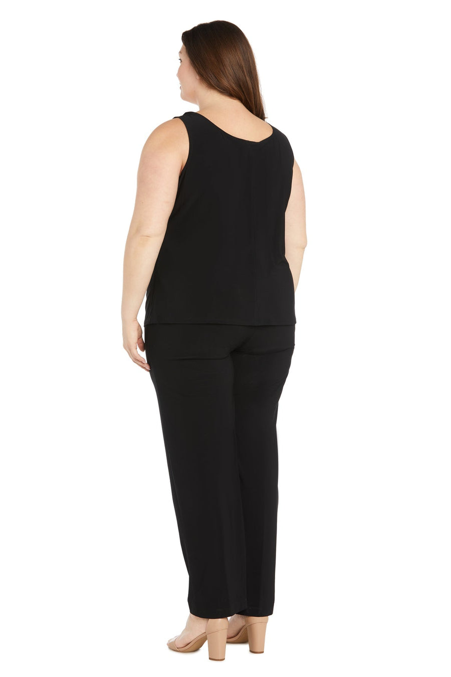 Pant Suit Sequin Plus Size Mother of the Bride Jacket Pant Suit Rose/Black