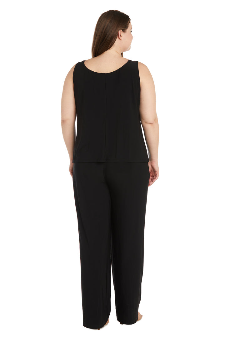 Pant Suit Sequin Plus Size Mother of the Bride Jacket Pant Suit Black/Gold