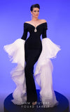 Prom Dresses Long Sleeve Mermaid Formal Evening Dress Black White