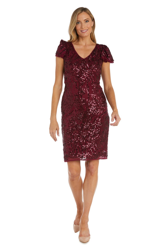 Cocktail Dresses Short Sequin Lace Cocktail Petite Dress Merlot