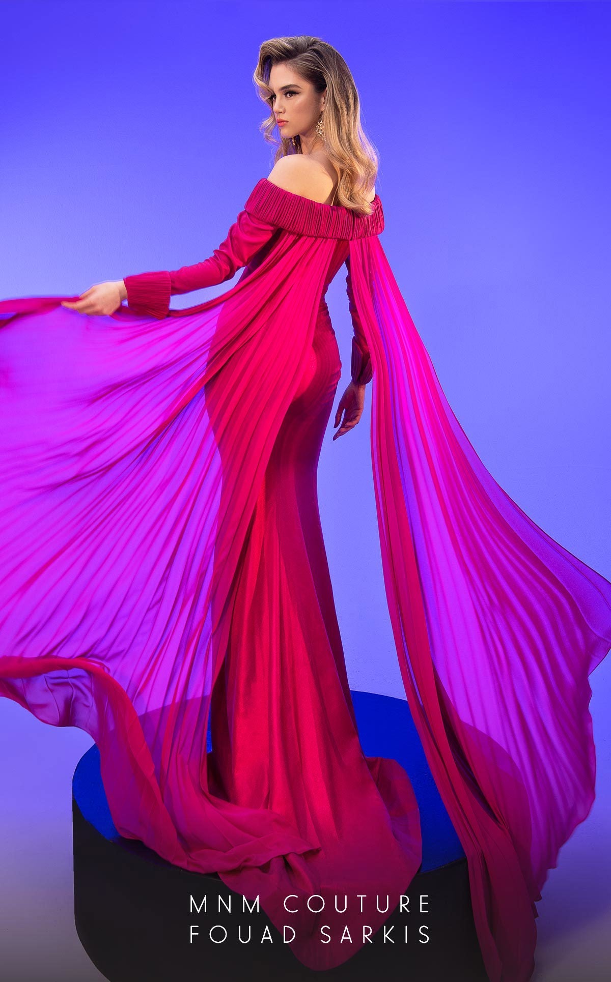 Formal Dresses Long Formal Pleated Mermaid Evening Dress Fuchsia