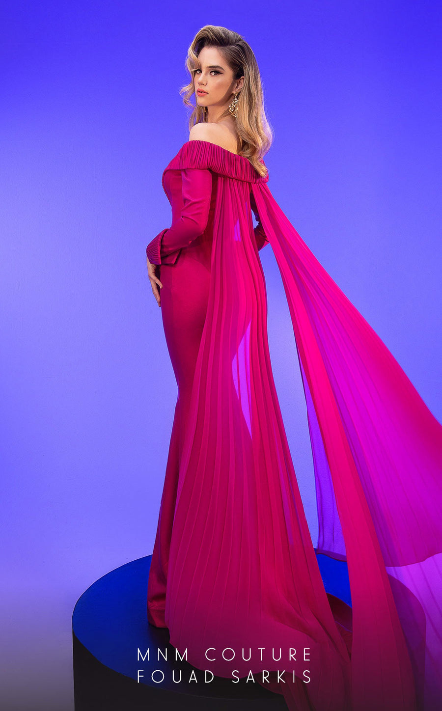 Formal Dresses Long Formal Pleated Mermaid Evening Dress Fuchsia