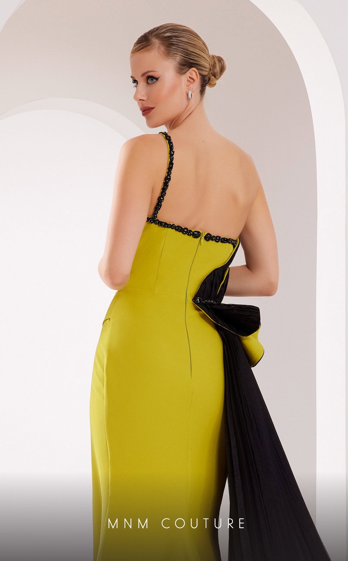 Formal Dresses Beaded Fitted Long Pleated Evening Formal Dress  Black Olive