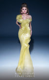 Formal Dresses Fitted Long Mermaid Pleated Formal Dress Yellow