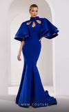 Formal Dresses Fitted Long Mermaid Tiered Formal Dress Blue