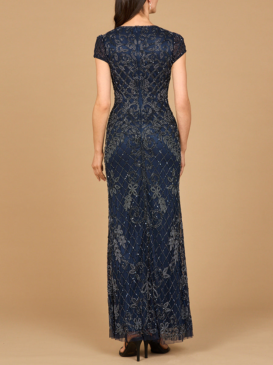 Formal Dresses Formal Long Beaded Mermaid Evening Dress Navy