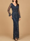 Formal Dresses Long Formal Beaded Evening Dress Navy