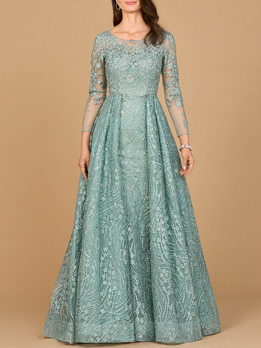 Formal Dresses Overskirt Long Lace Formal Evening Dress Dress Sage