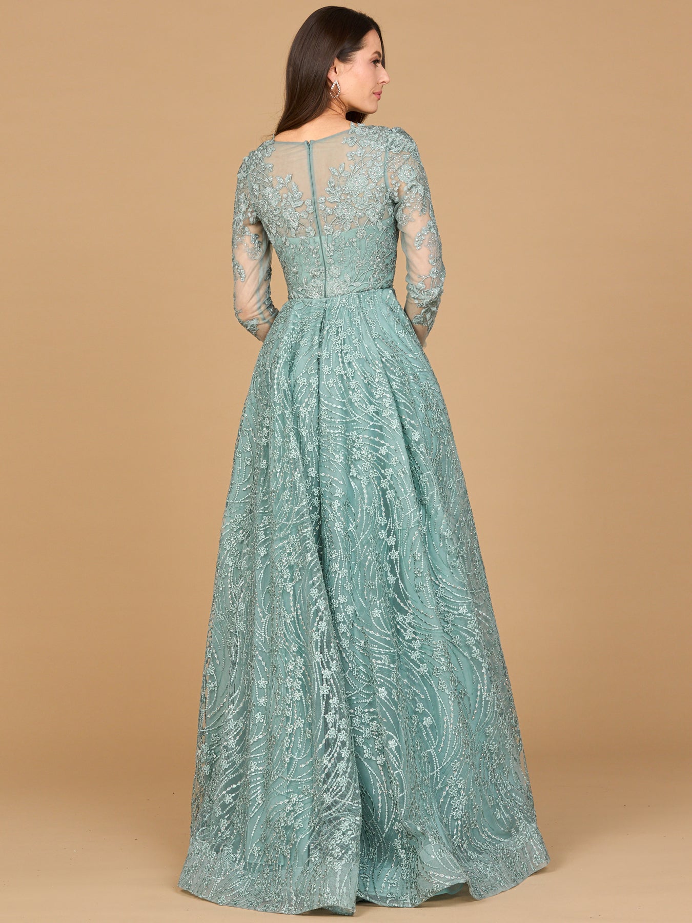 Formal Dresses Overskirt Long Lace Formal Evening Dress Dress Sage