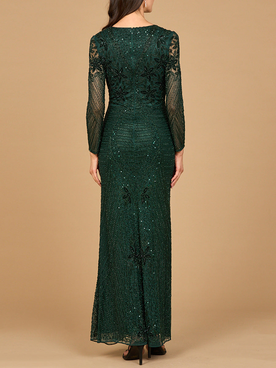 Formal Dresses Formal Long Beaded Evening Dress  Dark Green