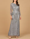 Mother of the Bride Dresses Long Beaded Mother of the Bride Formal Dress Mid Grey