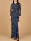 Mother of the Bride Dresses Long Beaded Mother of the Bride Formal Dress Navy