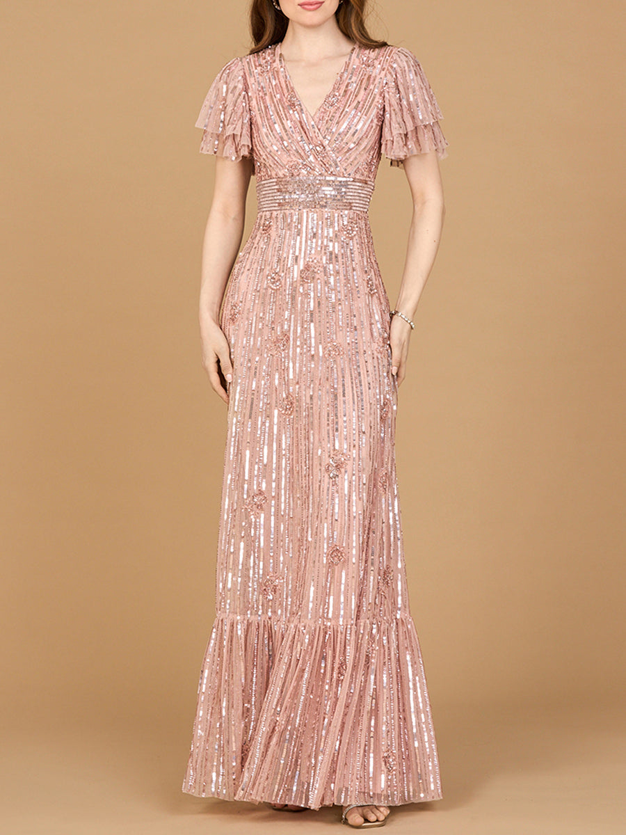 Formal Dresses Formal Long Beaded Evening Dress Rose