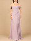 Prom Dresses Long Floral Applique Formal A Line Dress Dusty Rose