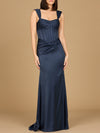 Prom Dresses Fitted Long Formal corset Prom Dress Navy