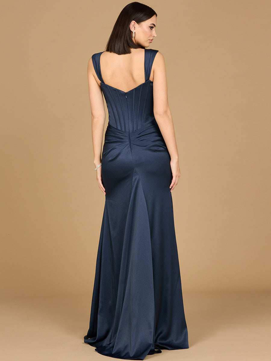 Prom Dresses Fitted Long Formal corset Prom Dress Navy