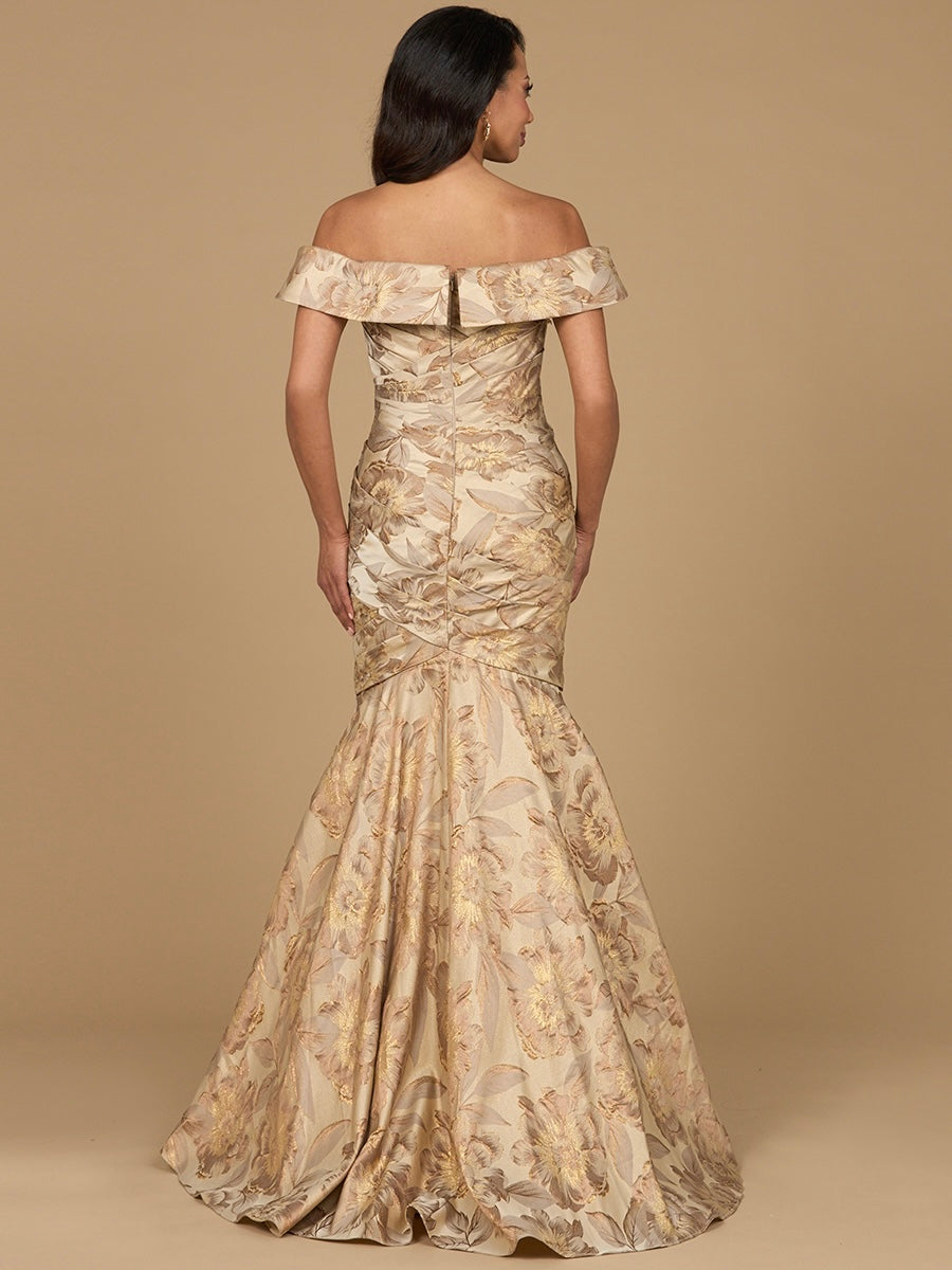 Formal Dresses Long Mermaid Formal Evening Floral Dress Champagne Gold