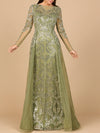 Formal Dresses Long Lace Formal Overskirt Evening Dress Olive