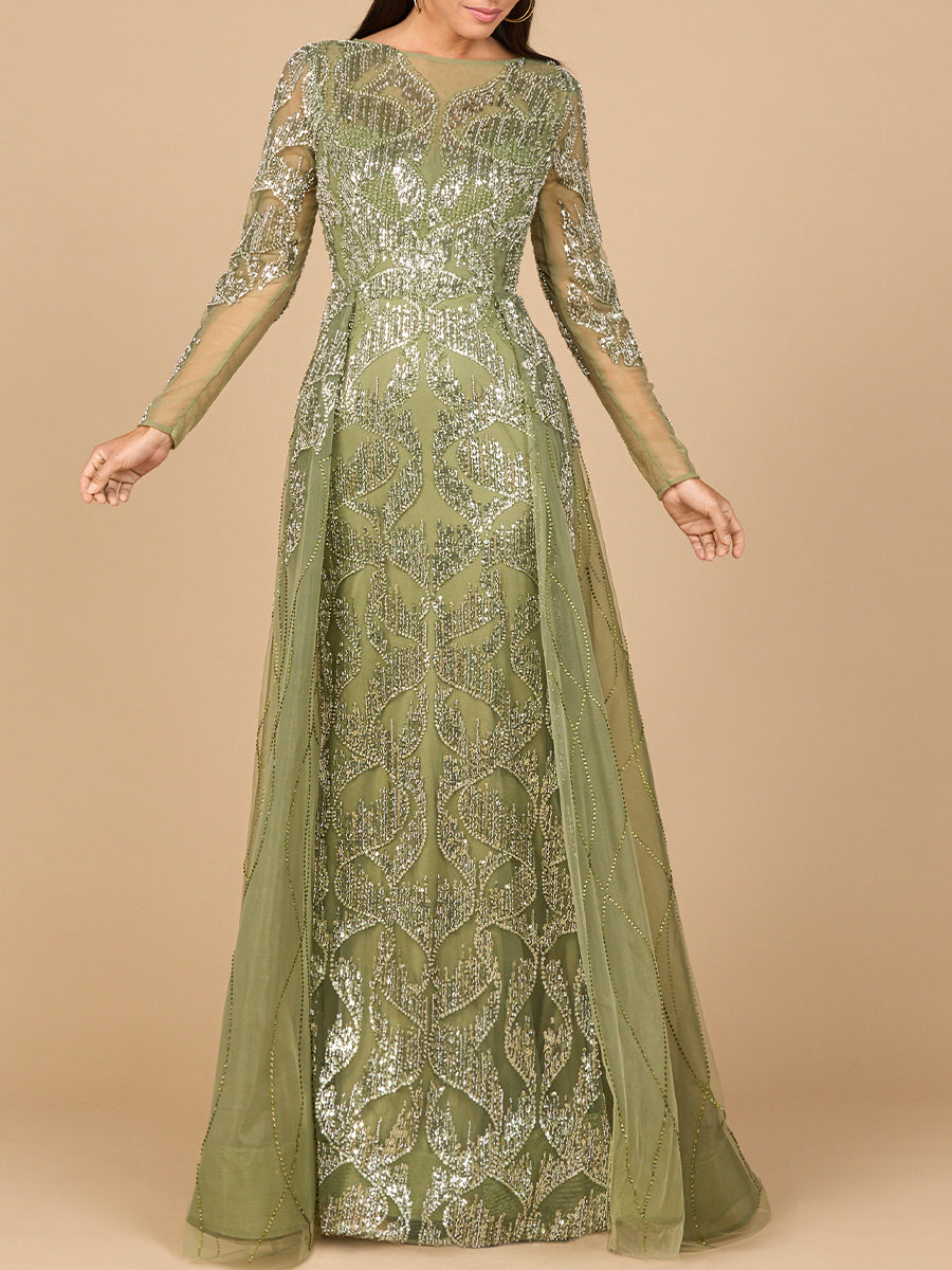 Formal Dresses Long Lace Formal Overskirt Evening Dress Olive
