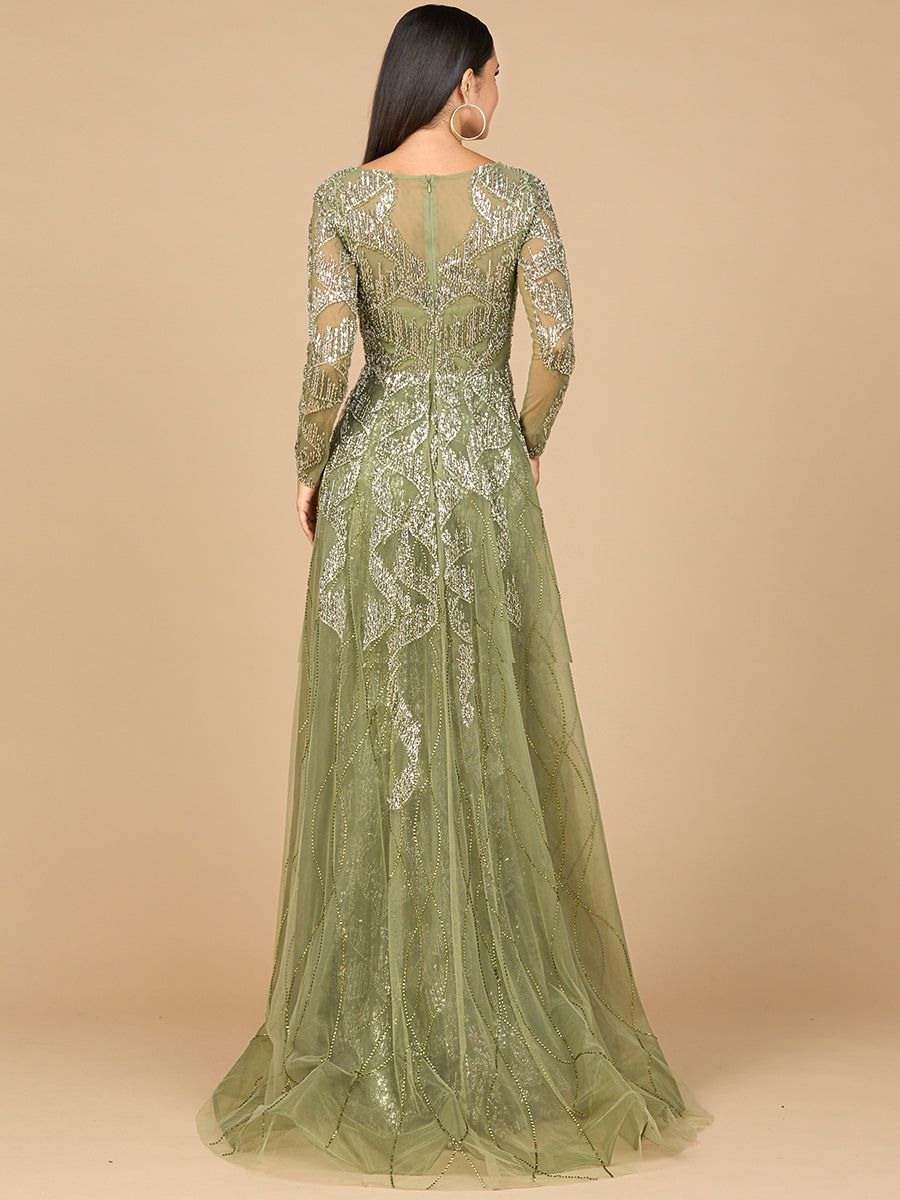 Formal Dresses Long Lace Formal Overskirt Evening Dress Olive