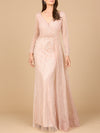 Formal Dresses Long Evening Lace Fitted Formal Dress Blush