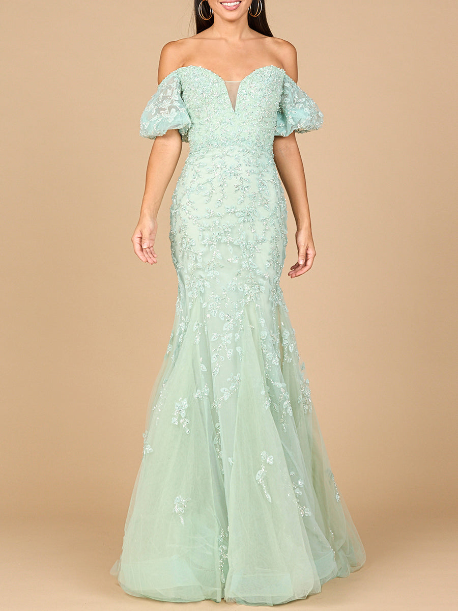 Prom Dresses Long Mermaid Formal Prom Lace Dress Sage