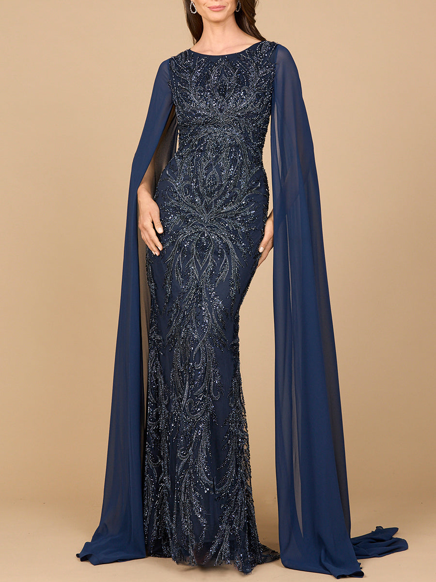 Formal Dresses Formal Long Pattern Mermaid Evening Dress Navy