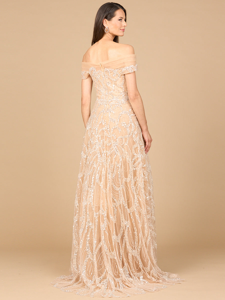 Formal Dresses Long Lace Formal A Line Evening Dress Champagne
