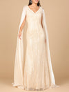 Formal Dresses Long Beaded Pattern Formal Evening Dress Champagne